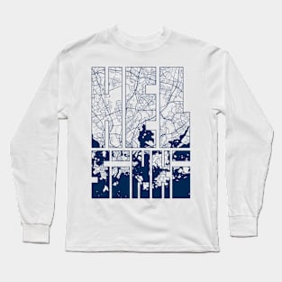 Helsinki, Finland City Map Typography - Coastal Long Sleeve T-Shirt